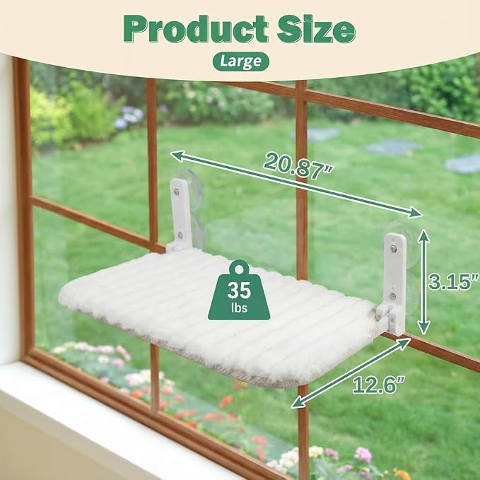 Smttzion Cat Window Perch for Large Cats, Heavy Duty Cat Hammock Window Seat - Image 2