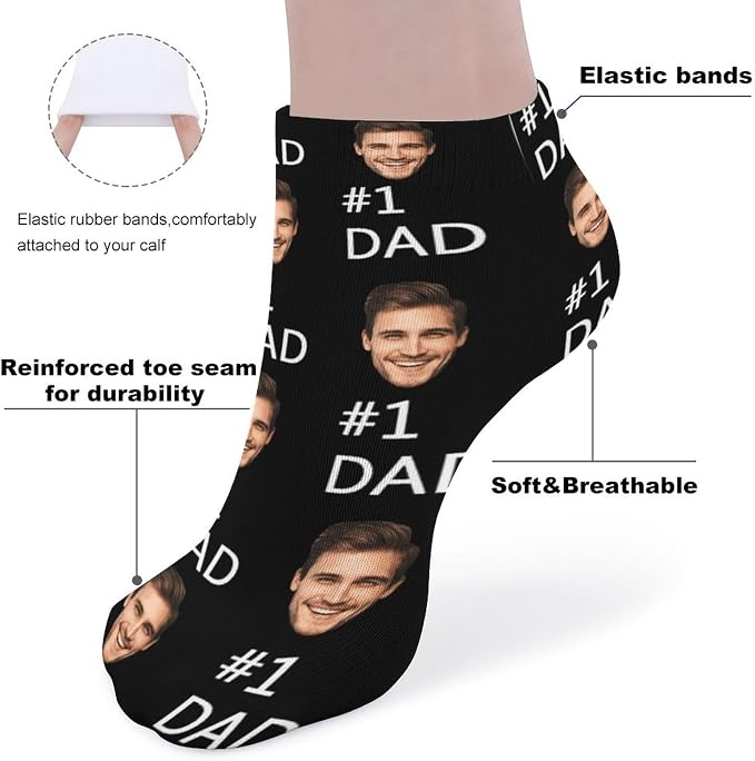 Personalized Ankle Socks with Face Custom Photo Socks Low Cut Ankle Socks - Image 2