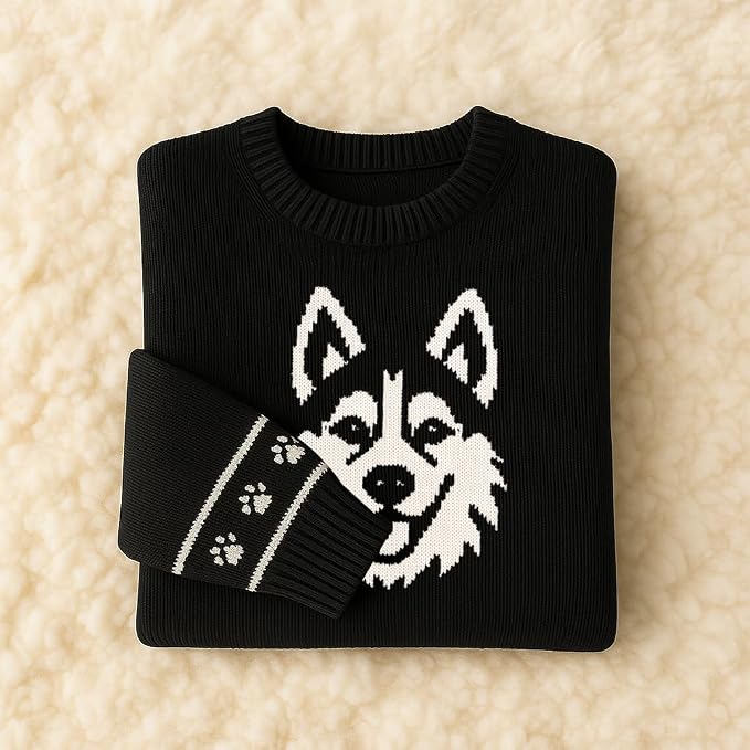 Custom Dog Knit Sweater for Women Personalized Pet Paw Print Pullover Dog Mom - Image 7