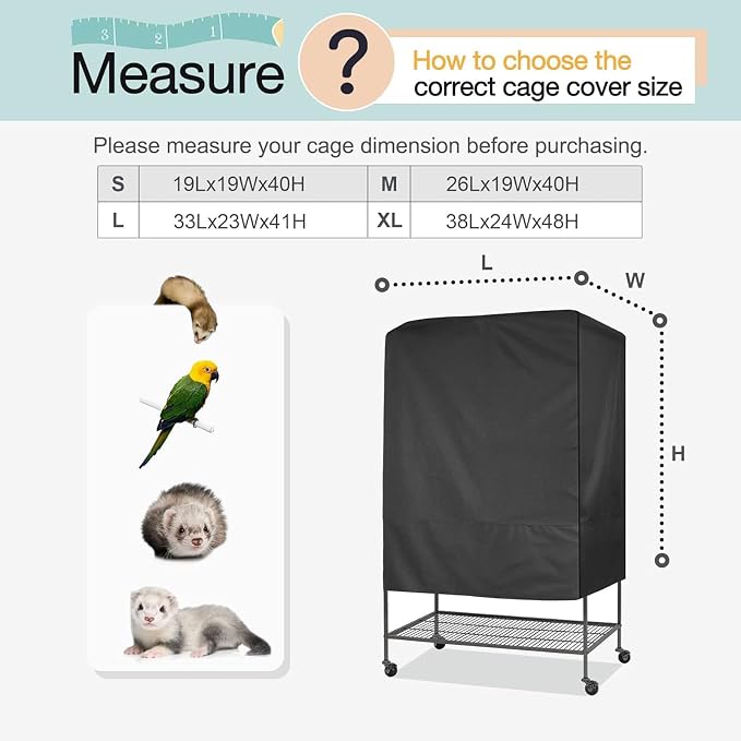 Bird Cover for Cage, Breathable Black Out Lightweight Washable Dust Proof Hood - Image 6