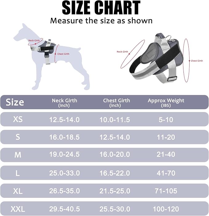 Bolux Dog Harness, No-Pull Reflective Dog Vest, Breathable Adjustable Pet - Image 4