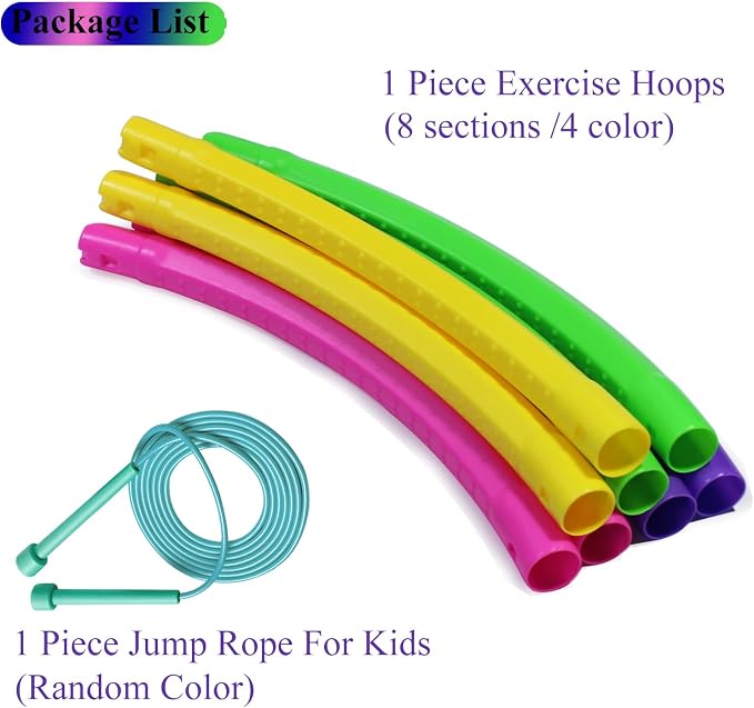 Toy Color Hoop and Jump Rope for Kids, Detachable & Size Adjustable Plastic - Image 7