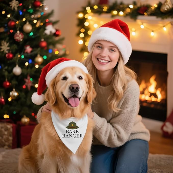 Bark Ranger White Dog Bandana, Funny Puppy Scarf Photo Prop - Image 5
