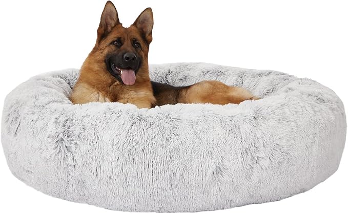 Bedfolks Calming Donut Extra Large Dog Bed, 45 Inches Round, Anti-Anxiety Plush - Image 8
