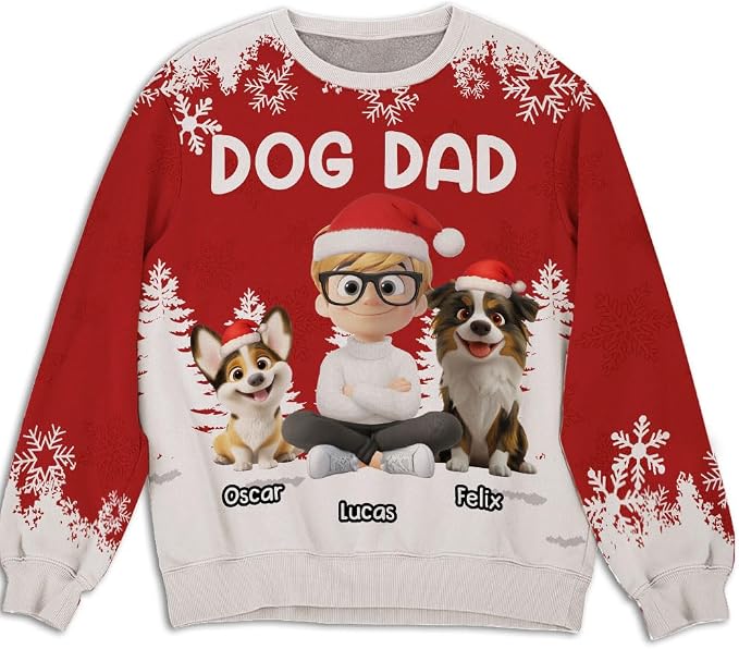 Wrappiness A Girl And Her Dog Christmas Sweatshirt by Wrappiness