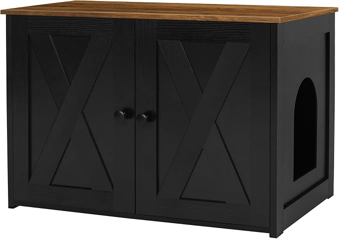 Dwanton Litter Box Enclosure, Cat Litter Box Furniture Hidden, Reversible by DWANTON