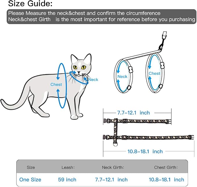 Cat Harness and Leash Set Gold Moons Stars Soft Nylon Escape Proof Adjustable - Image 4