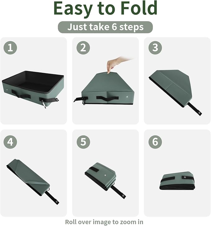 Portable Litter Box for Cats Kitten Foldable Travel Litter Box - Image 4