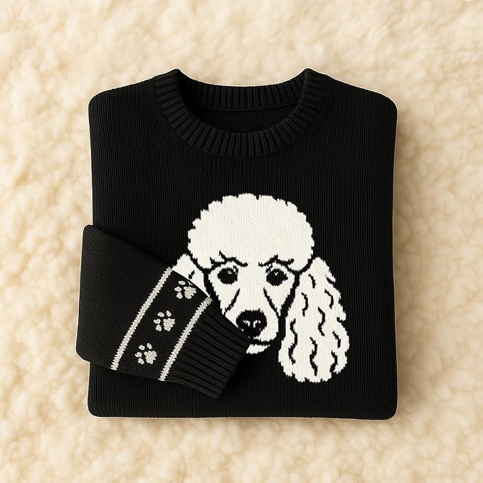 Custom Dog Knit Sweater for Women Personalized Pet Paw Print Pullover Dog Mom - Image 7