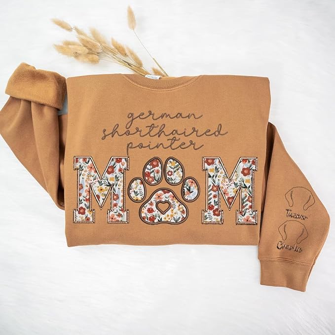 CHILLEVER Personalized Embroidered Dog Mom Sweatshirt, Dog Mama Crewneck - Image 7