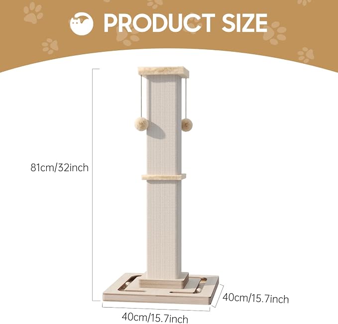 Large Cat Scratching Post, 32 Inch Tall Heavy Duty Scratching Post - Image 7