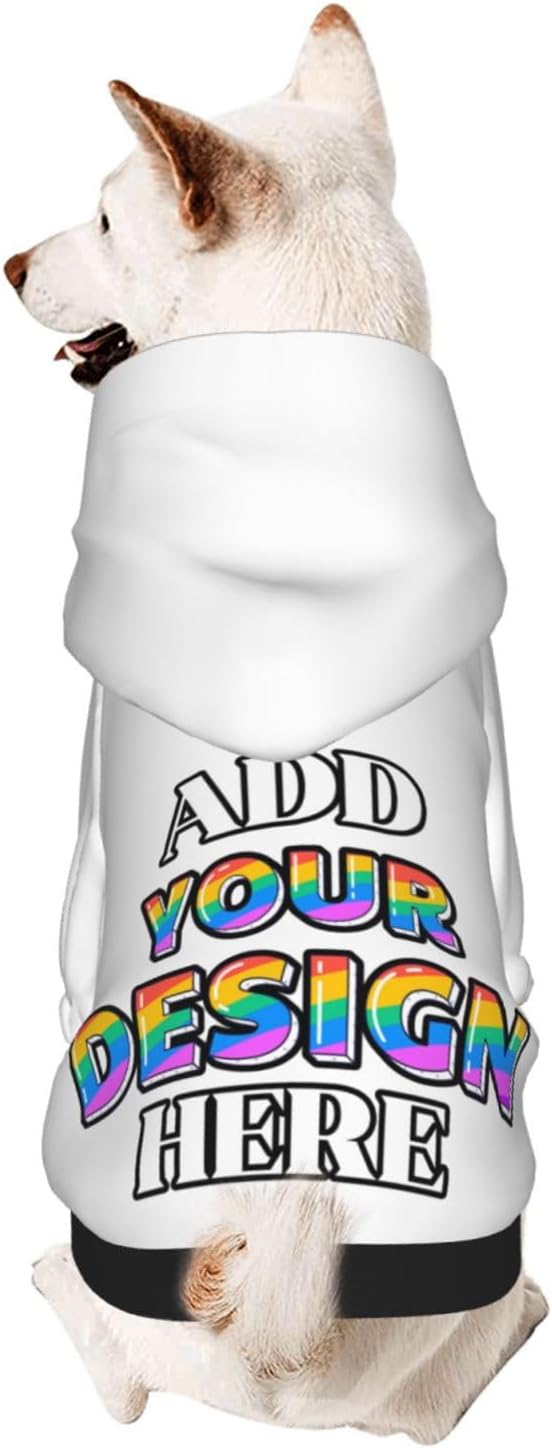 Personalized Dog Hooded Sweatshirt, Custom Pet Pullover Hoodie Design Your Own by Phyxara