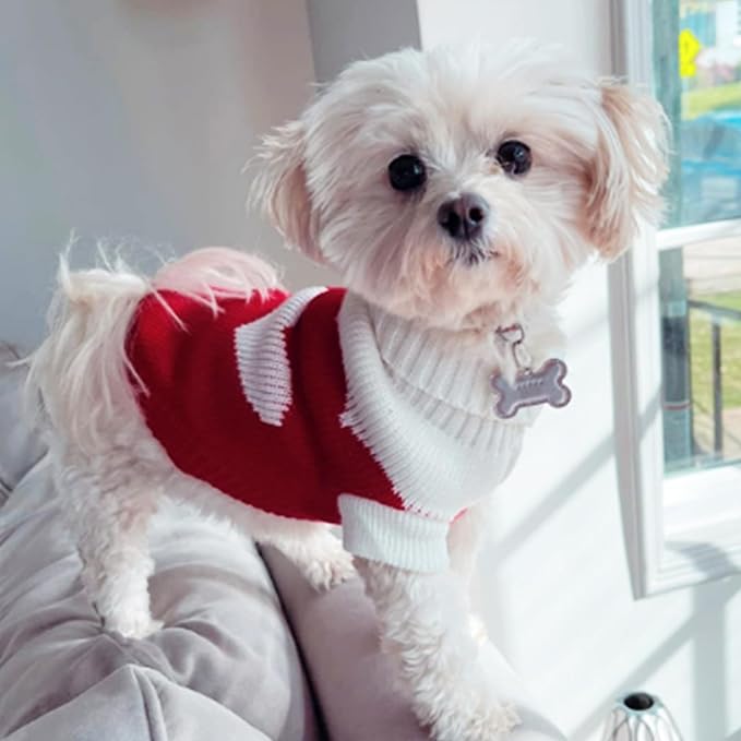CHBORCHICEN Pet Dog Sweaters Classic Knitwear Turtleneck Winter Warm Puppy - Image 2