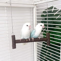 Natural Wood Parakeet Swing Toy, Budgie Wooden Perch Stand, Small and Medium by DEMONTALK
