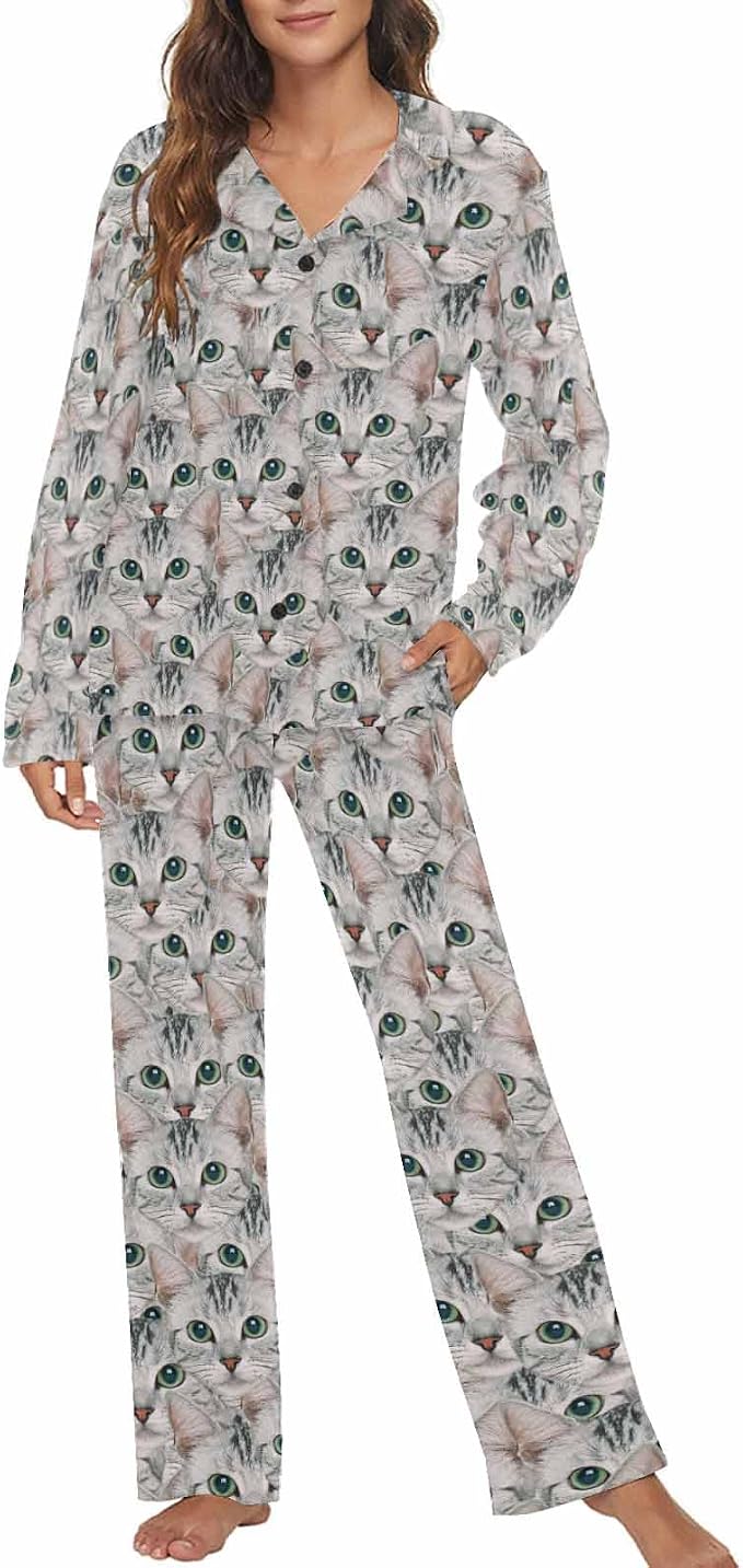 MyPupSocks Custom Face Pajamas for Women Set, Personalized Photo Long Sleepwear by MyPupSocks