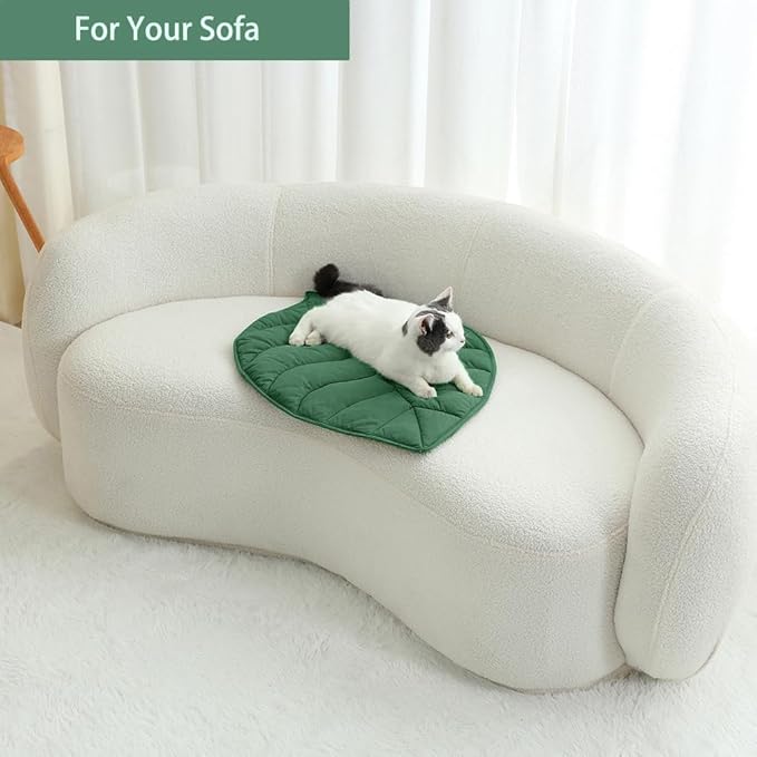 30 X 20 Inch Leaf Shaped Cotton Cat Bed Pad, Warming Cat Mat, Pet Warming Pad - Image 5