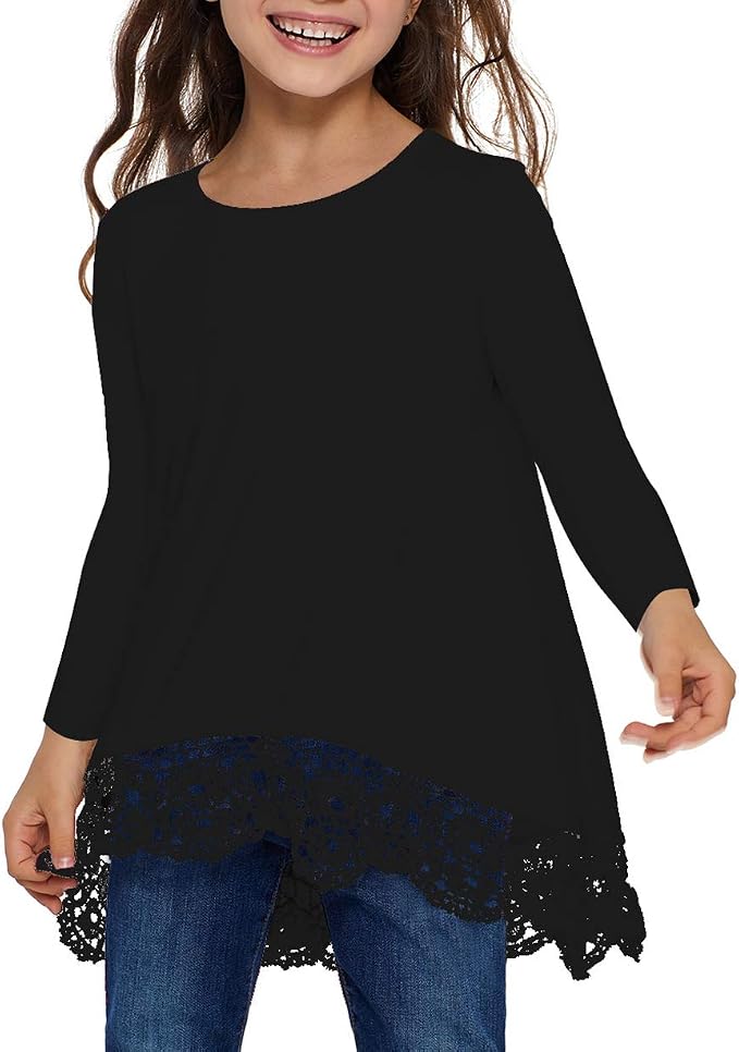 storeofbaby Girls Casual Tunic Tops Short Sleeve Loose Soft Blouse T-Shirt - Image 2