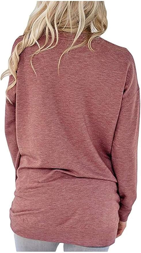 Akihoo Womens Casual Long Sleeve Tunic Tops Crew Neck Shirt Blouses - Image 3