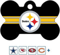 GoTags Personalized Pittsburgh Steelers Dog Tag, Brass Metal Bone Shape Pet ID by GoTags
