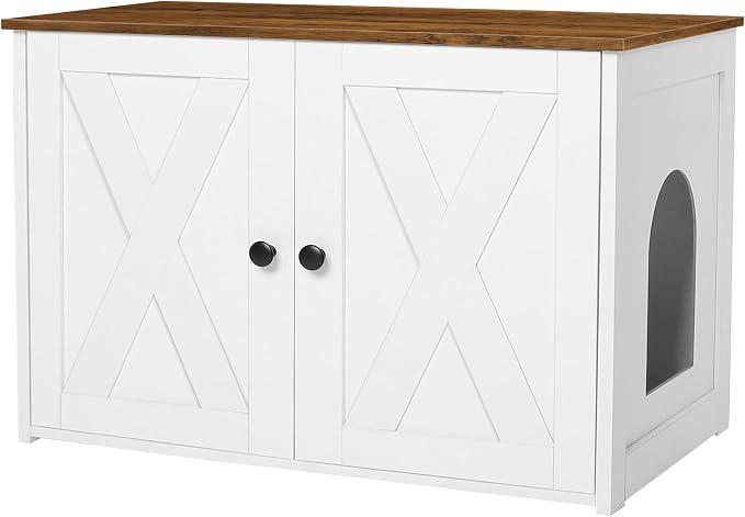 Dwanton Litter Box Enclosure, Cat Litter Box Furniture Hidden, Reversible by DWANTON