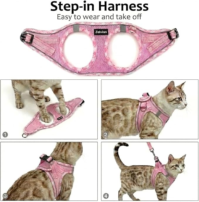 Cat Harness and Leash Set for Walking, Escape Proof Adjustable Soft Mesh Kitten - Image 6