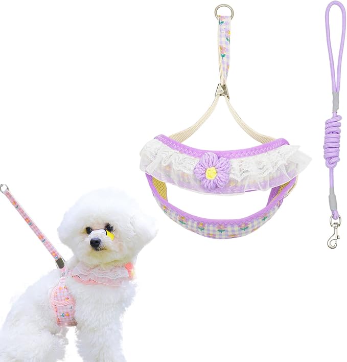 Cat Harness Collar and Leash Set, Sweet Lace Floral Kitten Collar, Escape Proof by Unknown