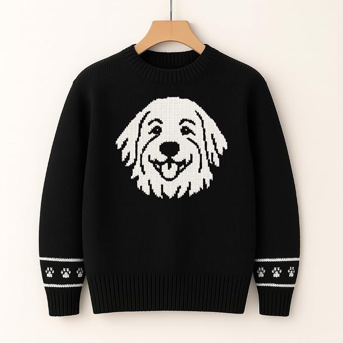 Custom Dog Knit Sweater for Women Personalized Pet Paw Print Pullover Dog Mom - Image 4