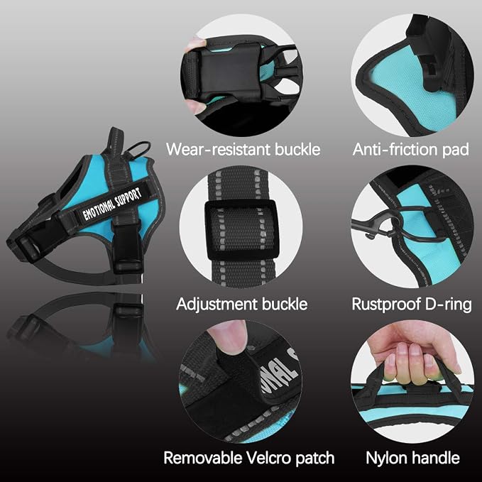 voopet Service Dog Harness, Emotional Support Pet Vest Harness, Reflective - Image 2