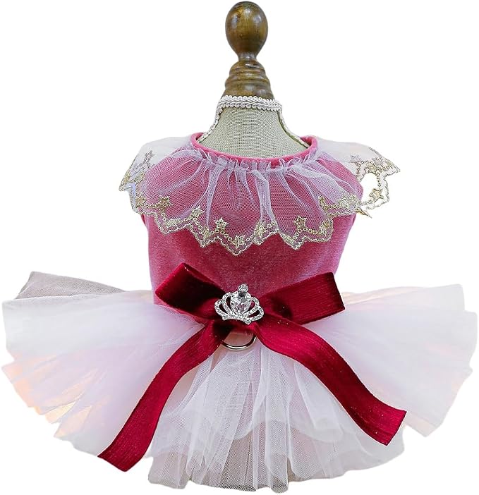 Fashion Sweet Puppy Dog Blingbling Princess Skirt Pet Dog Lace Cake Camisole by MaruPetyourkidsfriends
