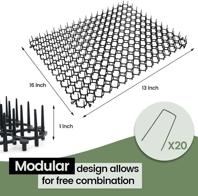 20 Pack Cat Training Spike Mat, 16 x 12 Inch Plastic Scat Mat - Image 2