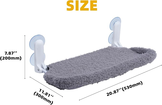 YUNIQUE Cat Window Perch with Cushion Rim, Upturned Edge Bracket, Portable Wall - Image 2