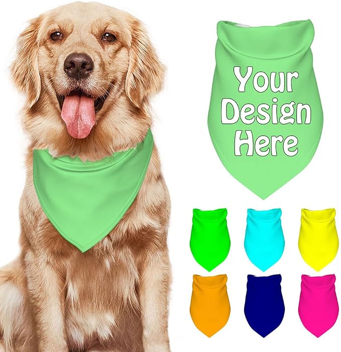 Personalized Dog Scarf Add Your Design Custom Dog Bandanas by VYXONIA