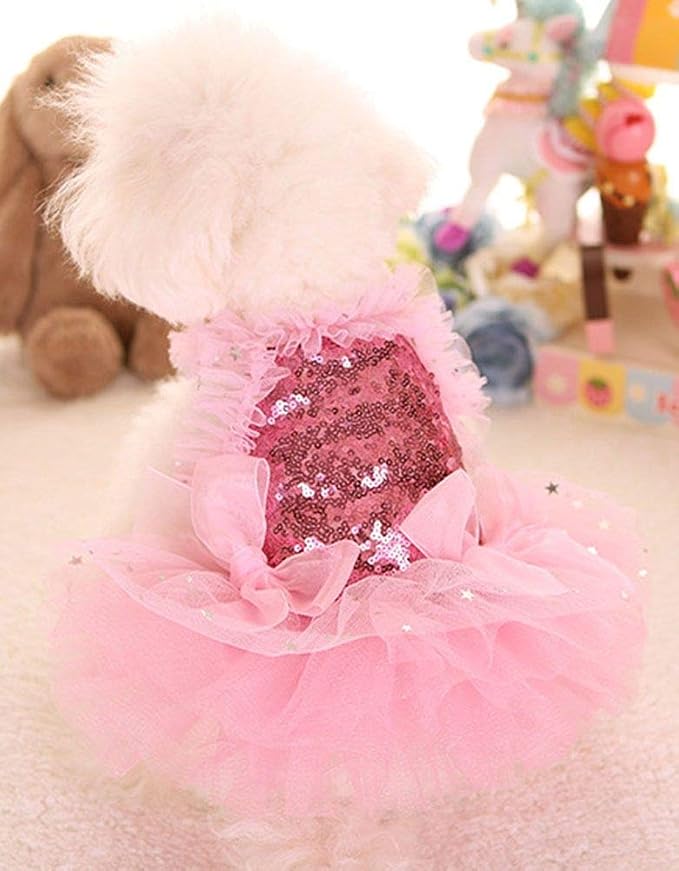 Fashion Sweet Puppy Dog Blingbling Princess Skirt Pet Dog Lace Cake Camisole - Image 4