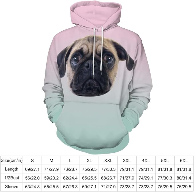 Artsadd Custom Face Unisex athletic Pockets Sweatshirt Loose Hoodie Custom - Image 3