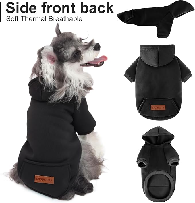2 Pack Dog Hoodie Warm Hood Dog Sweater Cold Weather Small Dogs Sweatshirt - Image 4