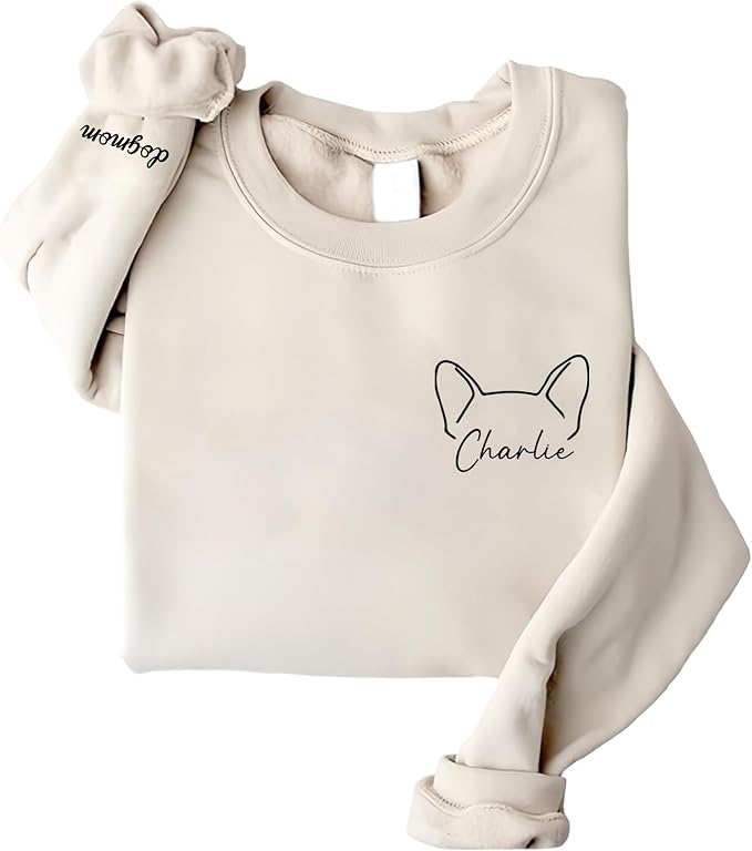 Personalized Dog Mom Sweatshirt, Custom Pet Name Sweater - Image 2