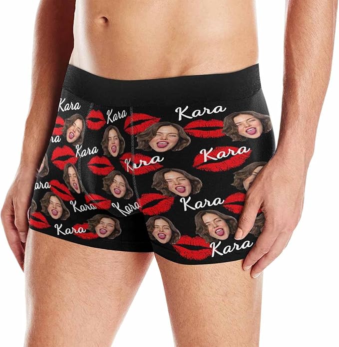 M YESCUSTOM Custom Faces Funny Short Briefs Gift - Image 2