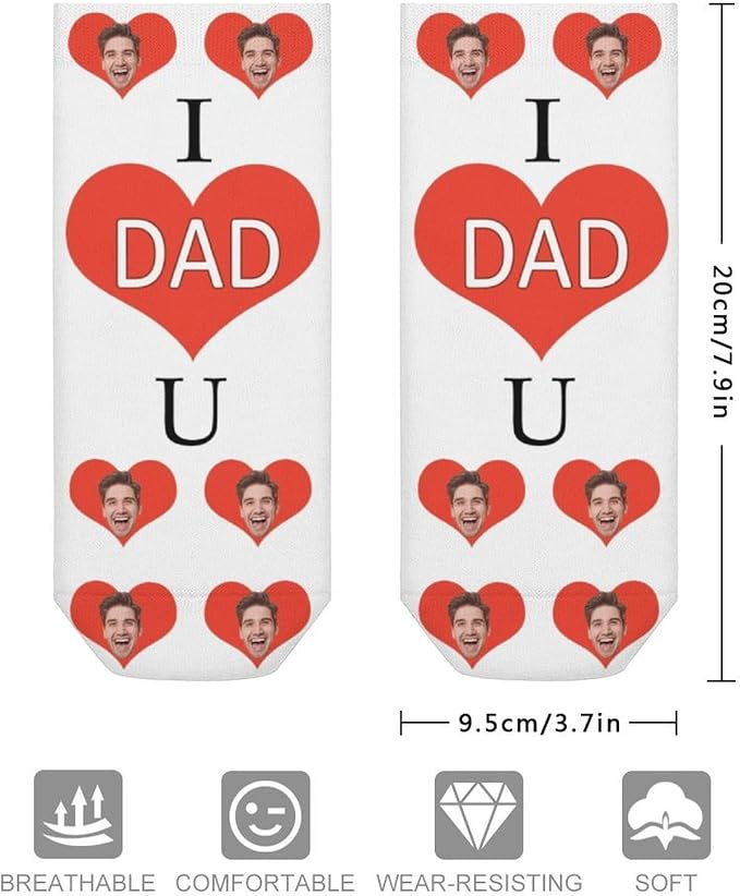 Personalized Ankle Socks with Face Custom Photo Socks Low Cut Ankle Socks - Image 3