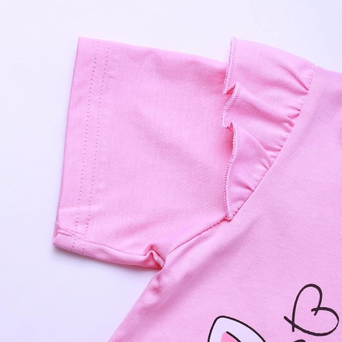 Akyzic Little Girl Skirt Outfit Two Piece Spring Summer Outfit Butterfly Dress - Image 5