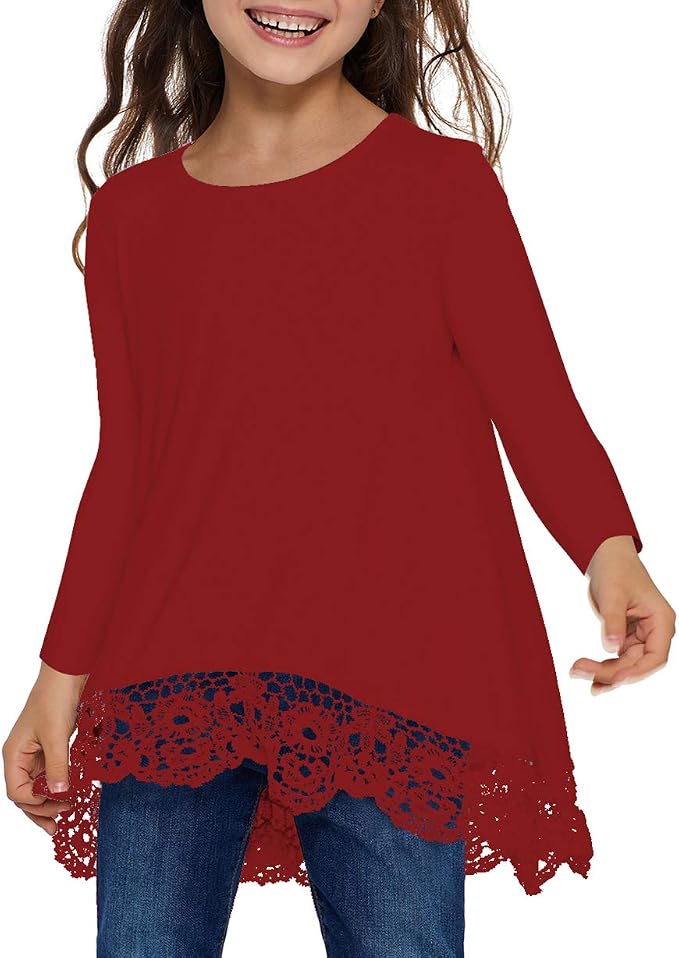storeofbaby Girls Casual Tunic Tops Short Sleeve Loose Soft Blouse T-Shirt - Image 2