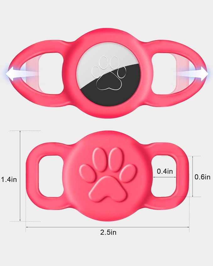 Dynmeow AirTag Cat Collar Holder, Hot-Pink & Soft Cotton Pet Collar Bundle - Image 3