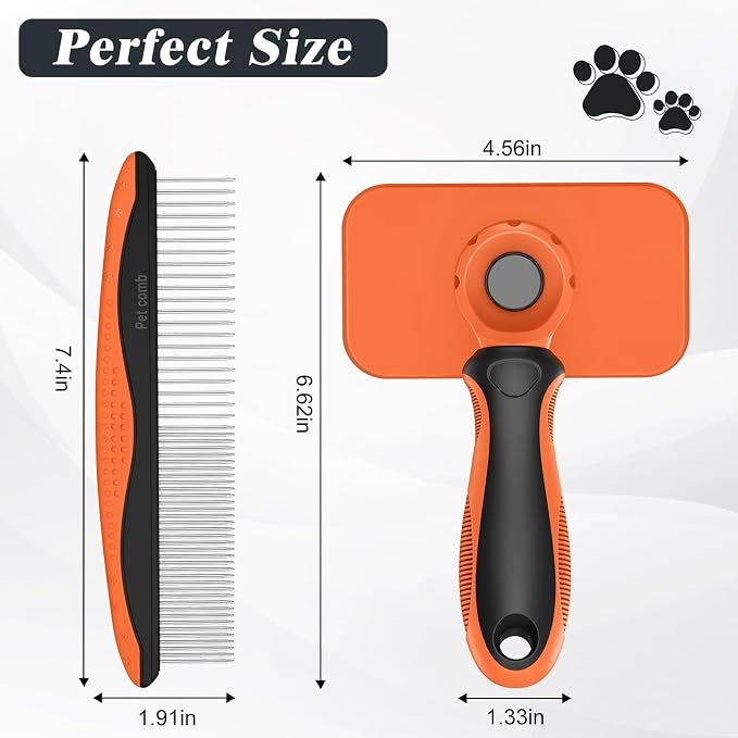 2PCS Self Cleaning Slicker Brush & Dog Comb - Image 7