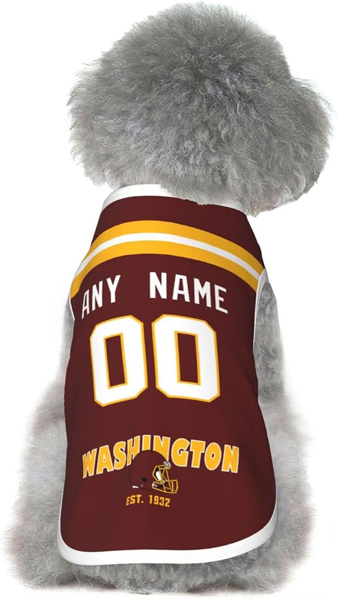 Wash1ngt0n Dog Clothes Jersey Pet Jersey Customized Any Name & Number S-5XL by Tiffur