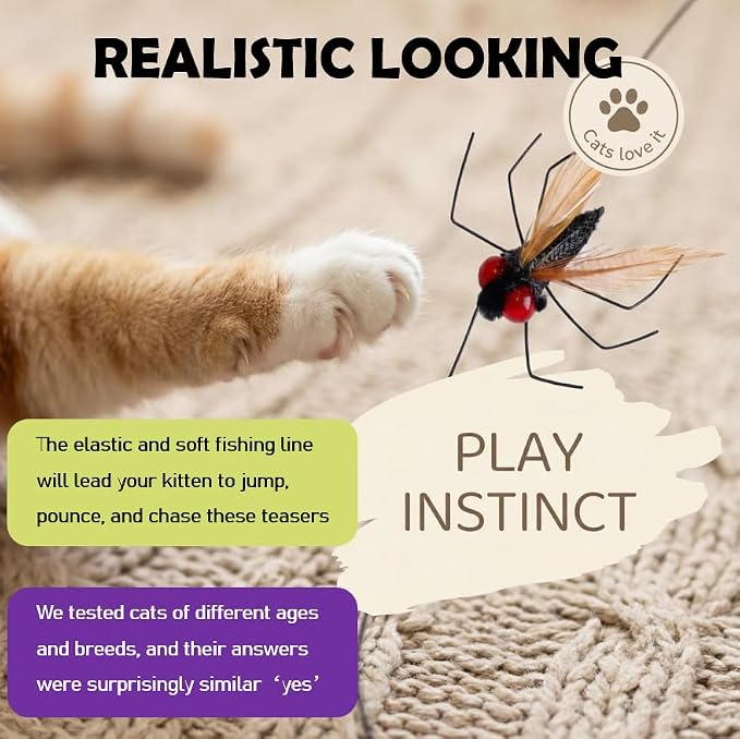 Cat Insect Feather Toys Replacement - Image 5