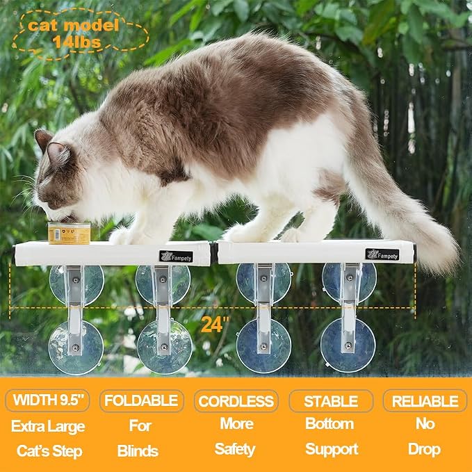 24"XL Cat Window Perch=12" Duo Pac Step=2 Mini Stand - Image 2