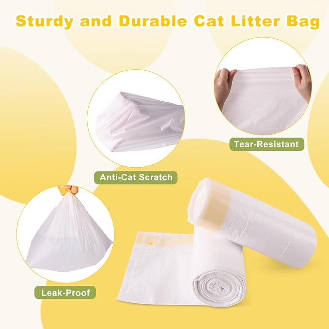 Litter Box Liners 20 Count, 29.5" x 12.6" Medium 3MIL Thicken Cat Litter Bags - Image 3