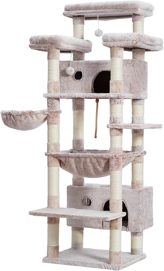 Cat Tree for Indoor Cats Large Adult, 2 Baskets, 2 Condos, Muchroom GCT030MU - Image 8