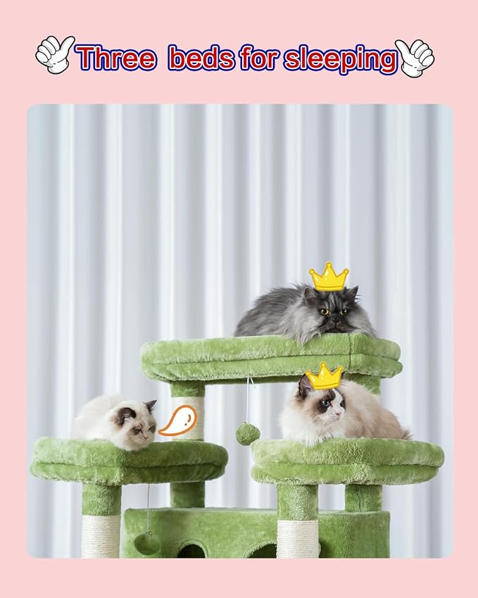 Cat Tree for Indoor Cats Large Adult, 2 Baskets, 2 Condos - Image 4