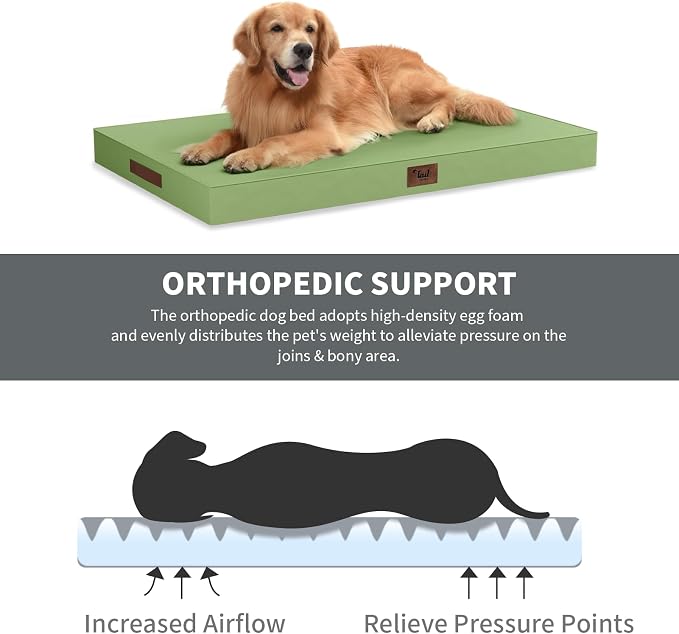 Outdoor Orthopedic Dog Bed for Medium Dogs & Cats, Waterproof Flat Pet Mat - Image 3
