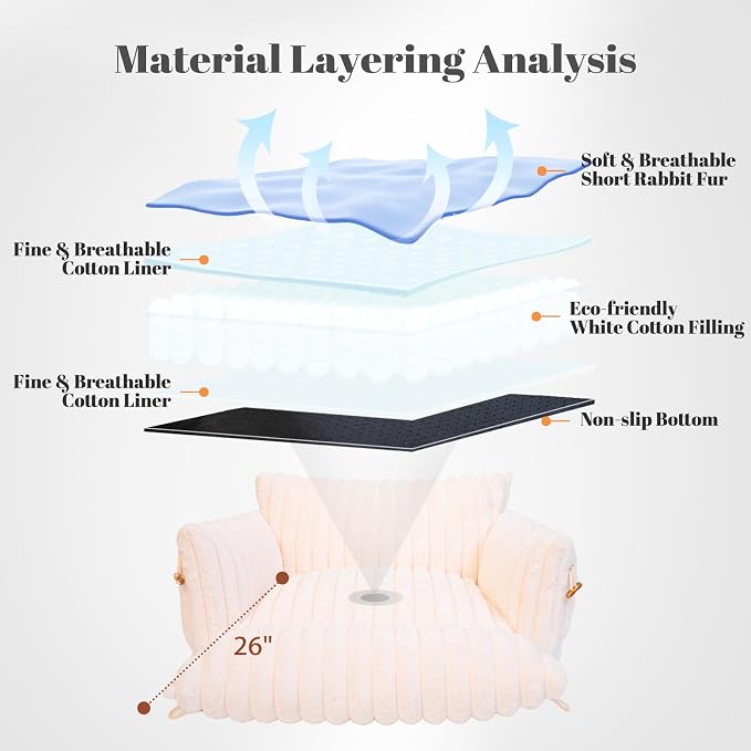 CHEERPALS Cat Couch Bed for Indoor Cats Fluffy Cat Sofa Recliner - Image 5